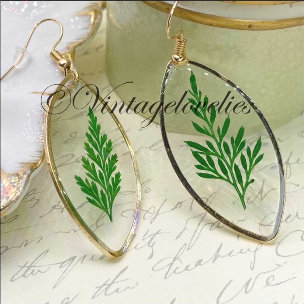 FP pressed leaf earrings